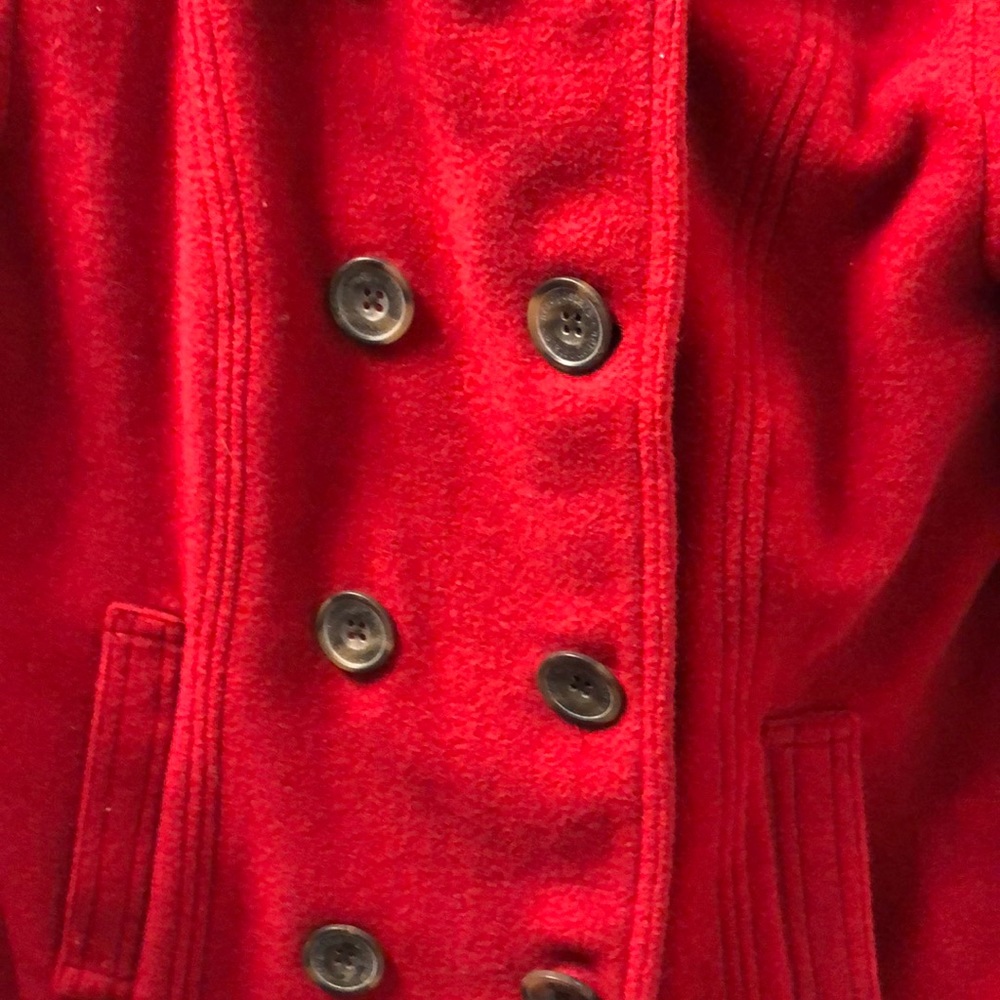 Aeropostale Red Wool Coat Size L - Picture 2 of 9